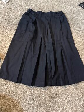 🎁free with any purchase ! Ninja Navy Pleated Midi Skirt with Elastic Waist